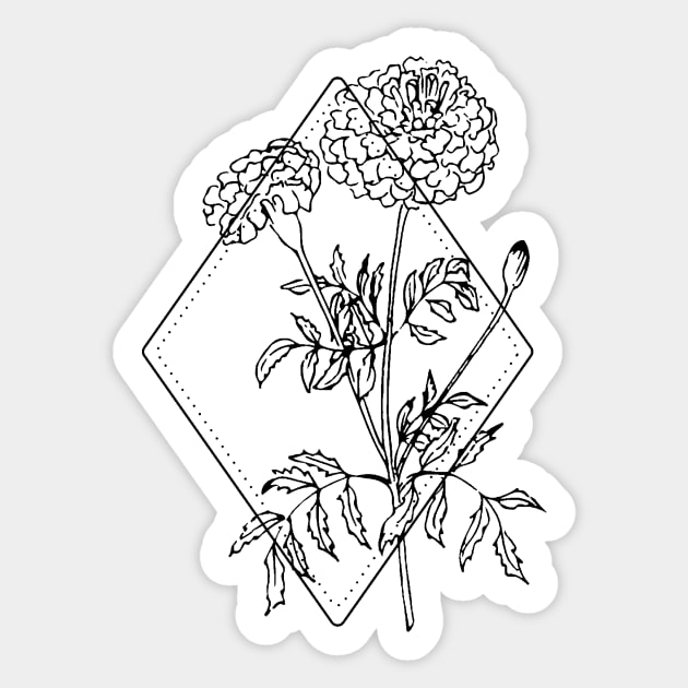 October Birth Flower Marigold Sticker by Annalaven